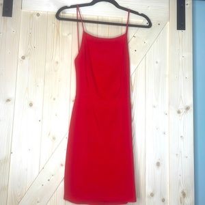 Backless red dress